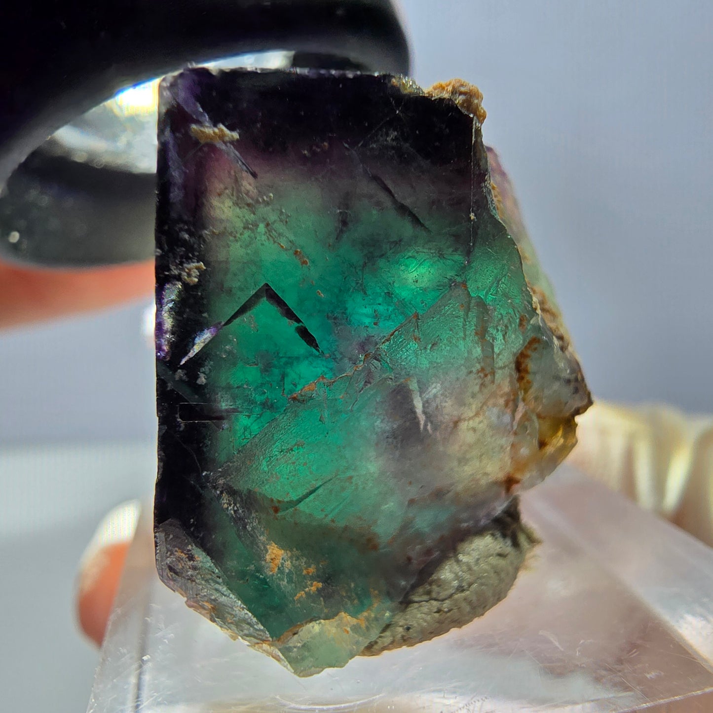 Phantom Fluorit Würfel Stufe, lila grün Okorusu, Namibia 29*26*20mm