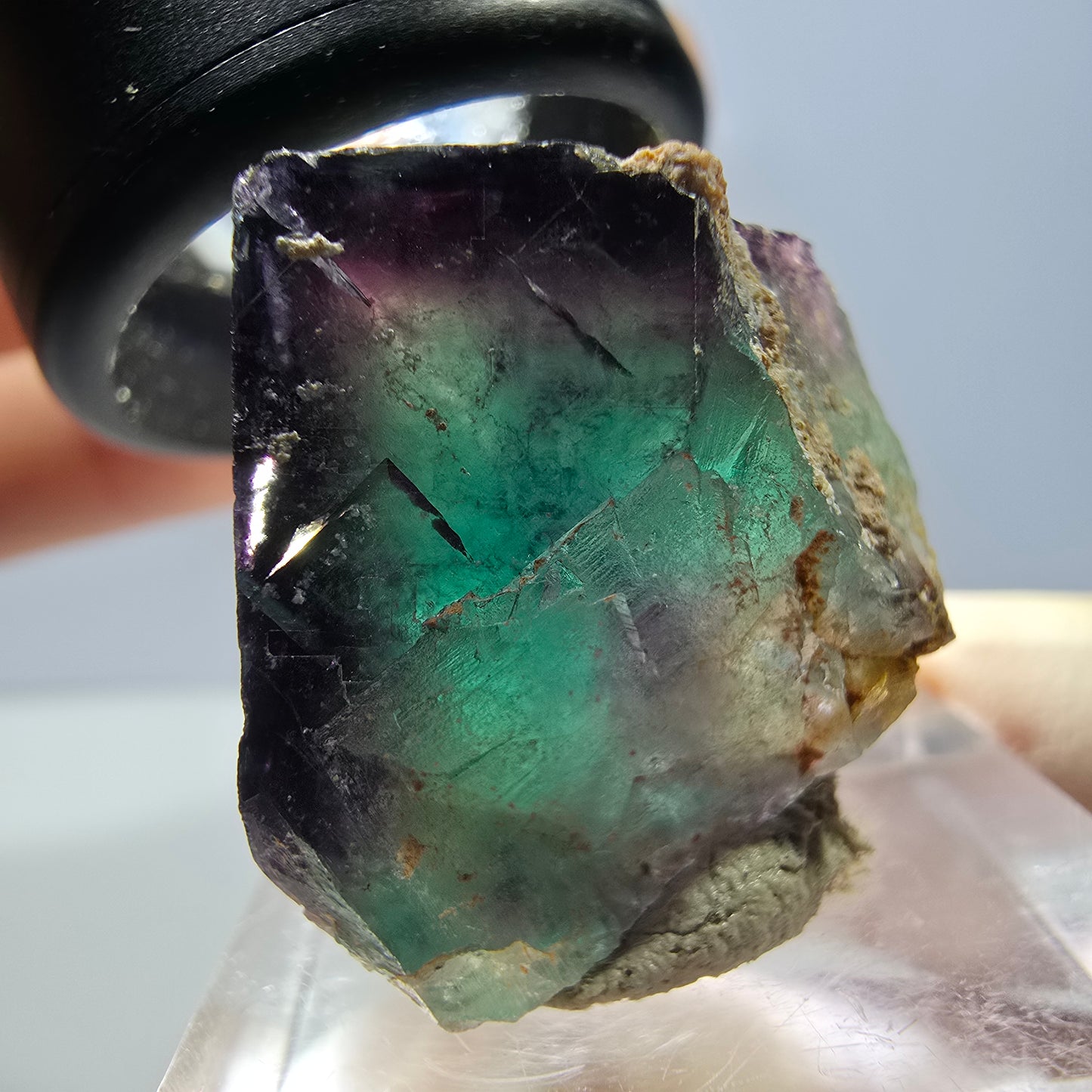 Phantom Fluorit Würfel Stufe, lila grün Okorusu, Namibia 29*26*20mm