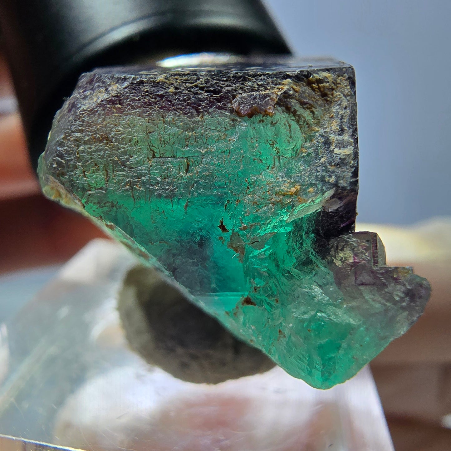 Phantom Fluorit Würfel Stufe, lila grün Okorusu, Namibia 29*26*20mm