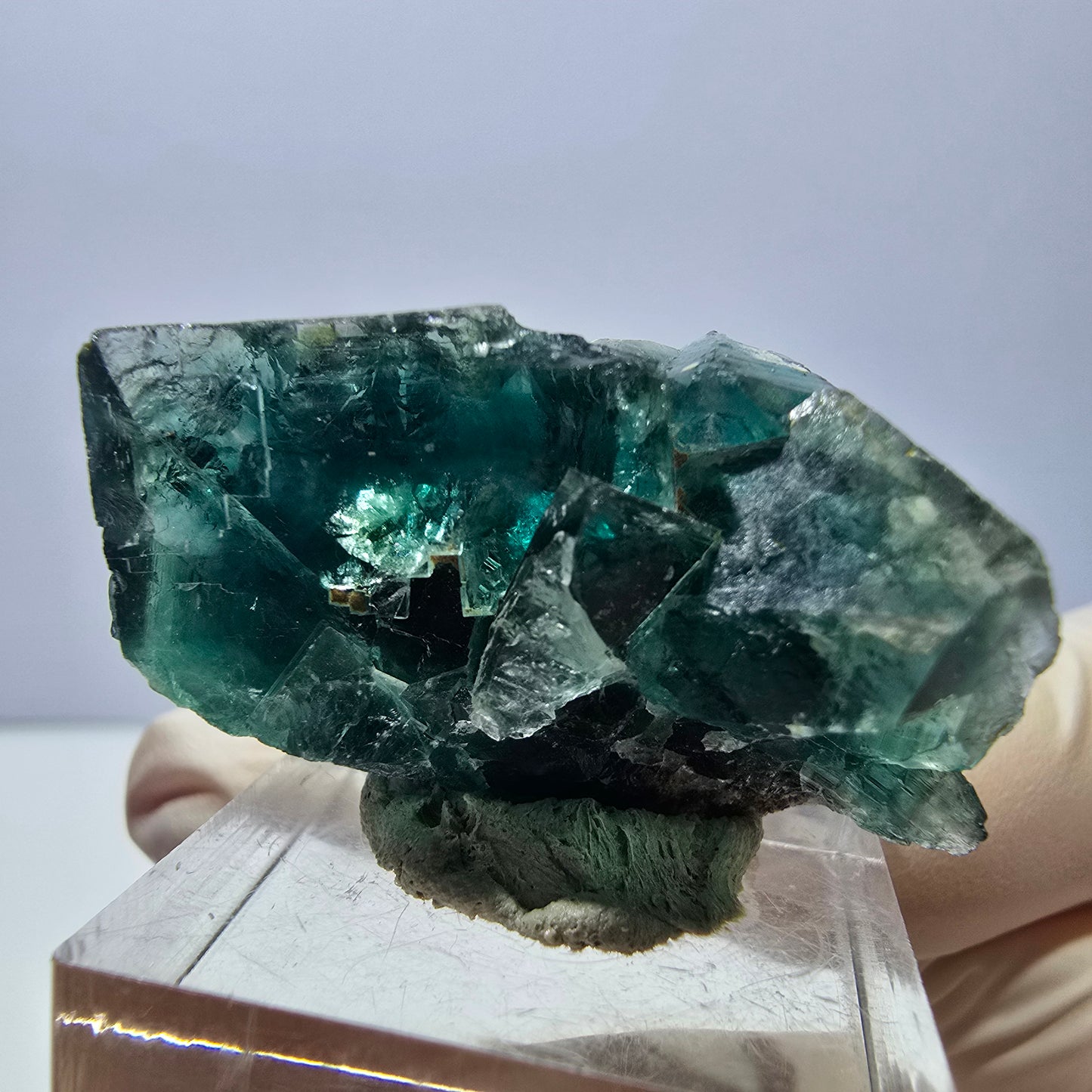 Phantom Fluorit Würfel Stufe, lila grün Okorusu, Namibia 27*22*16mm