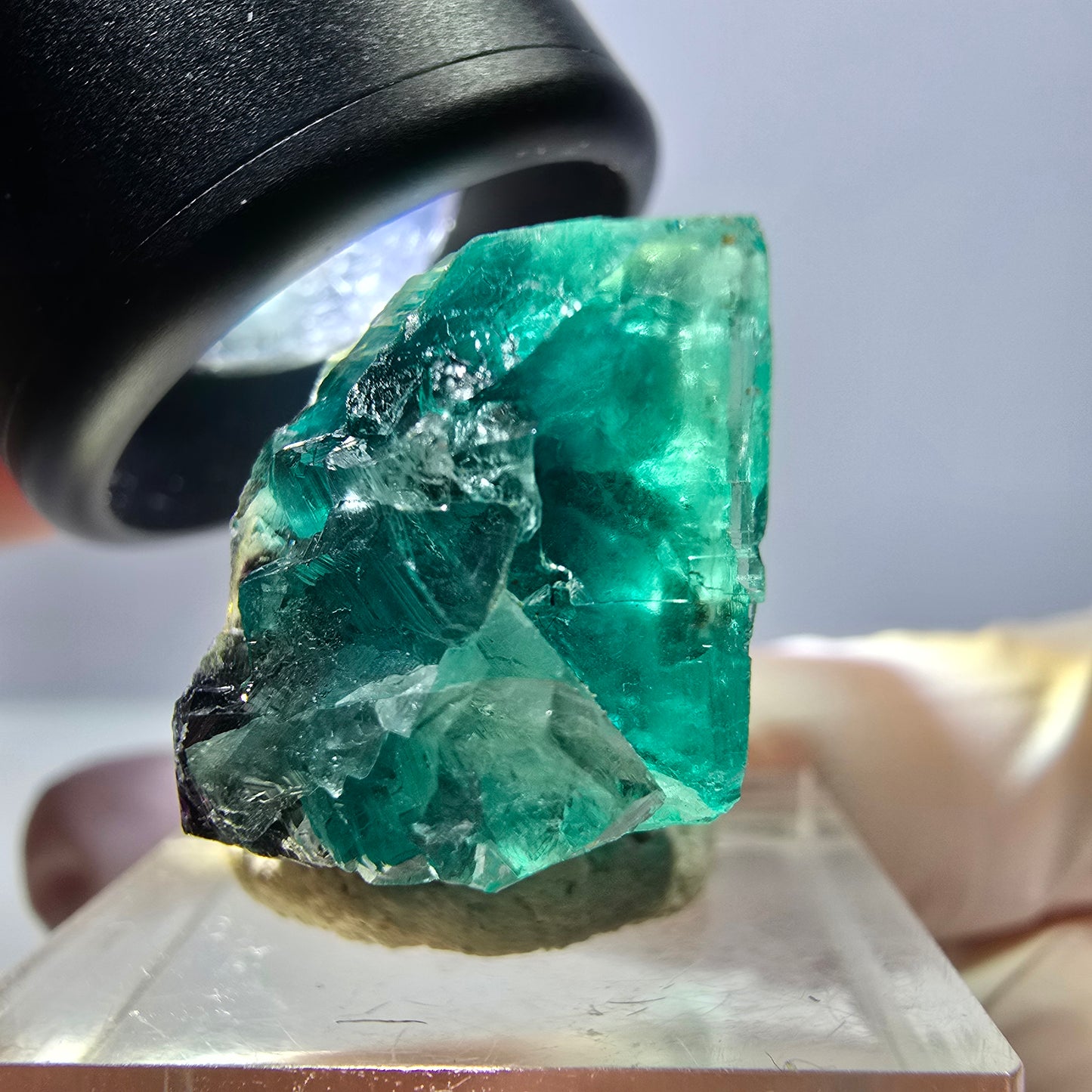 Phantom Fluorit Würfel Stufe, lila grün Okorusu, Namibia 27*22*16mm