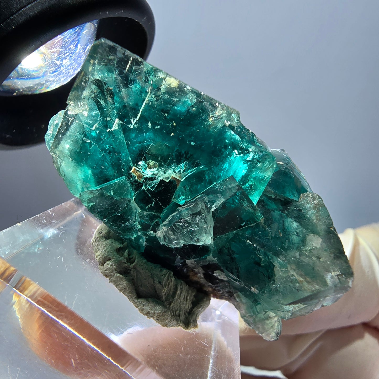 Phantom Fluorit Würfel Stufe, lila grün Okorusu, Namibia 27*22*16mm