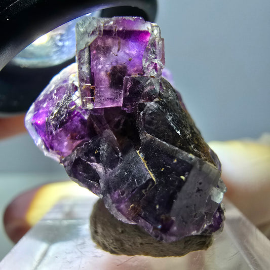 Phantom Fluorit Würfel Stufe, lila Okorusu, Namibia 38*24*20mm