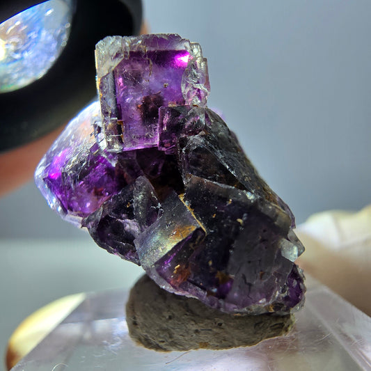 Phantom Fluorit Würfel Stufe, lila Okorusu, Namibia 38*24*20mm