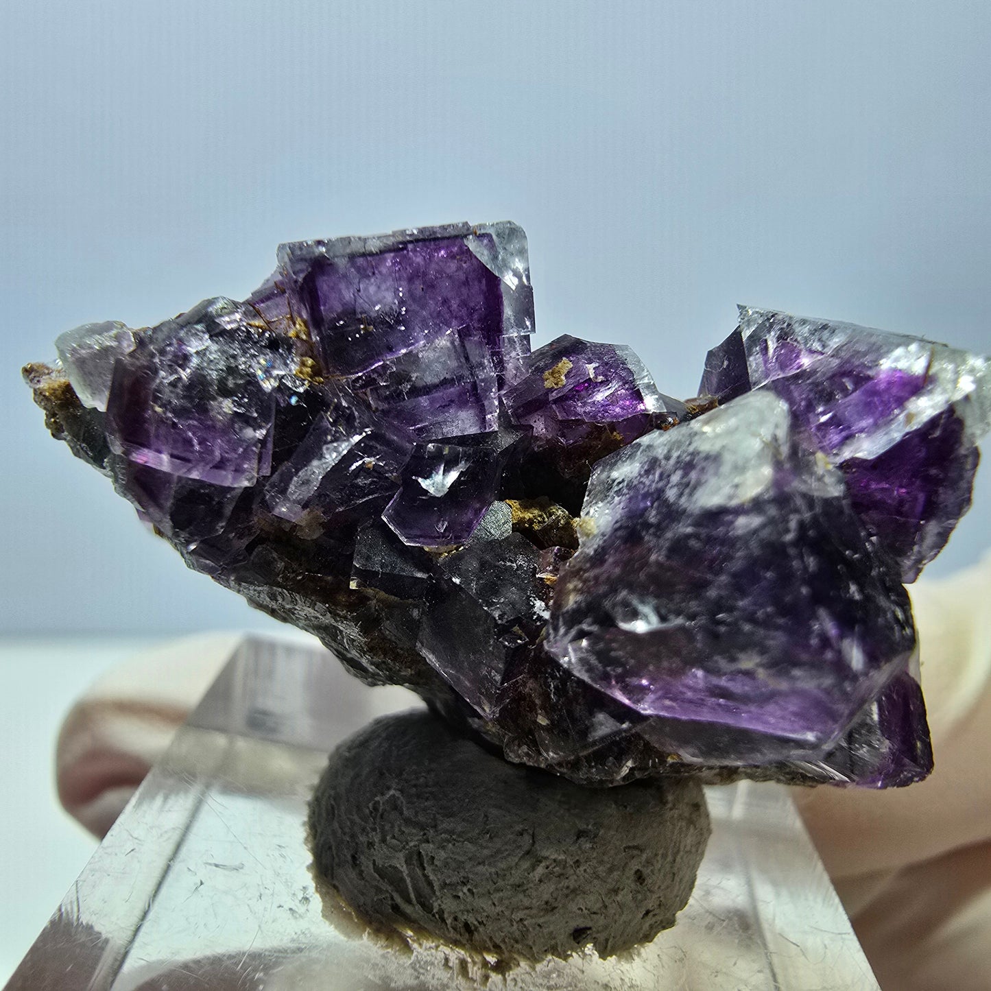 Phantom Fluorit Würfel Stufe, lila Okorusu, Namibia 38*24*20mm