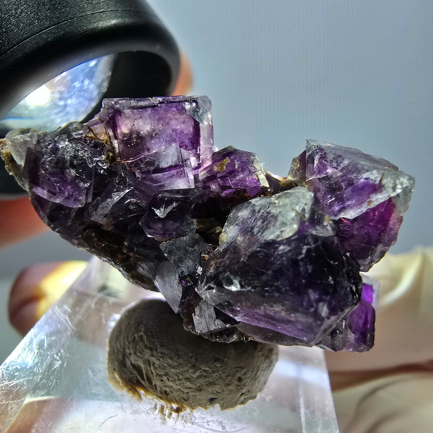 Phantom Fluorit Würfel Stufe, lila Okorusu, Namibia 38*24*20mm