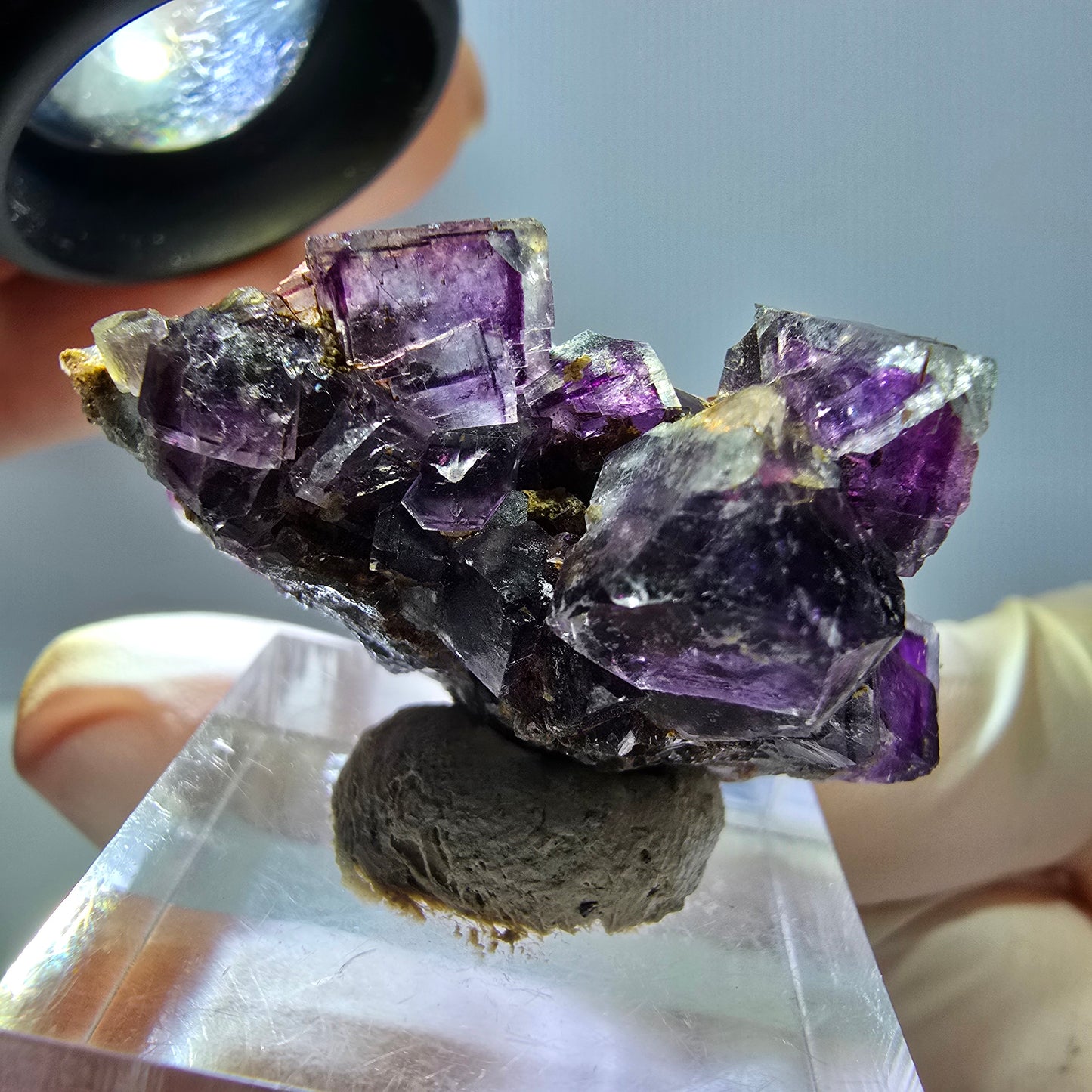 Phantom Fluorit Würfel Stufe, lila Okorusu, Namibia 38*24*20mm