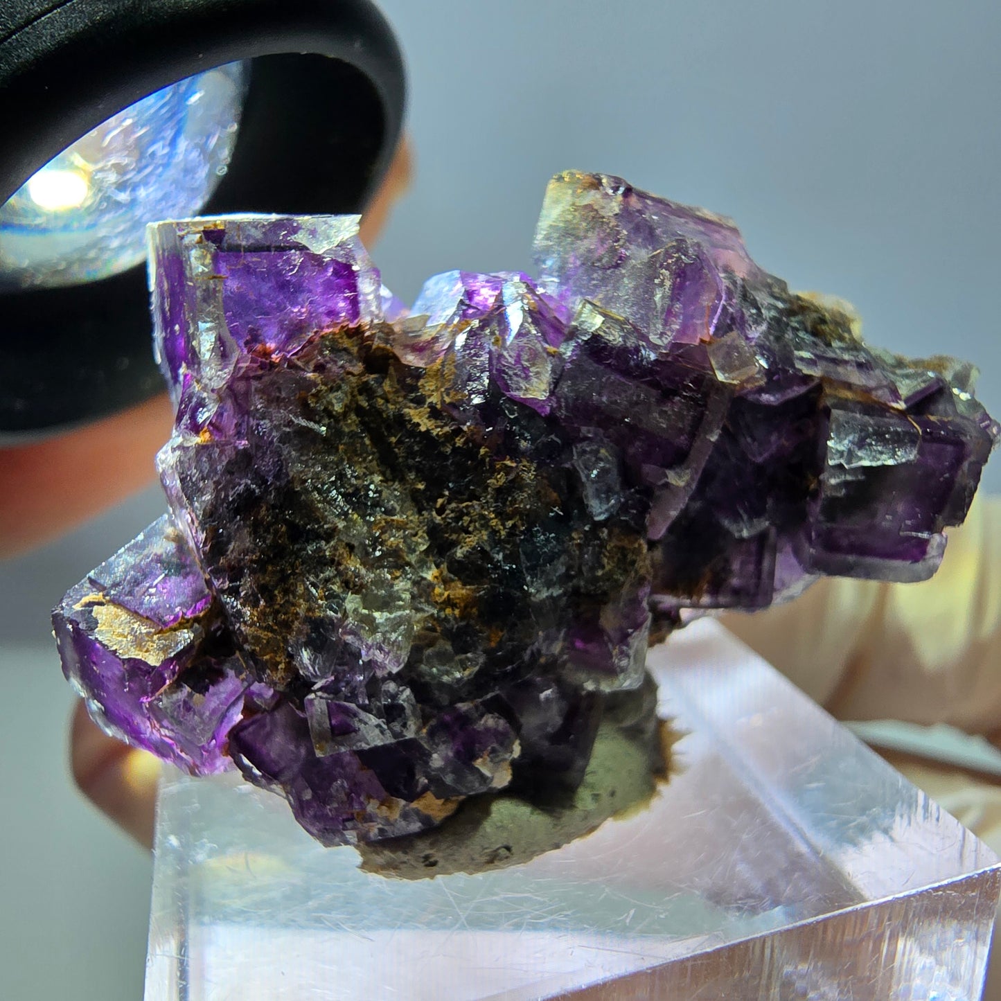 Phantom Fluorit Würfel Stufe, lila Okorusu, Namibia 38*24*20mm