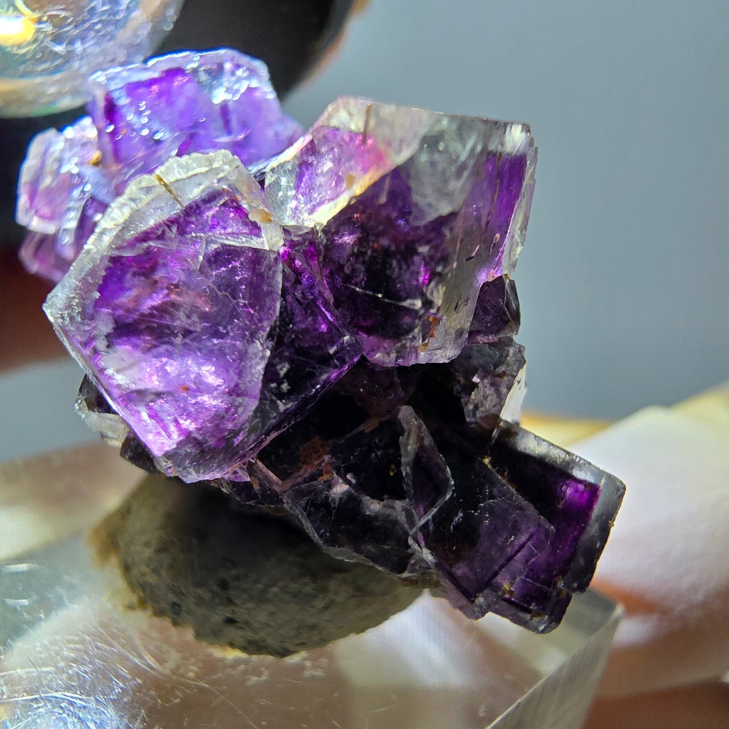 Phantom Fluorit Würfel Stufe, lila Okorusu, Namibia 38*24*20mm