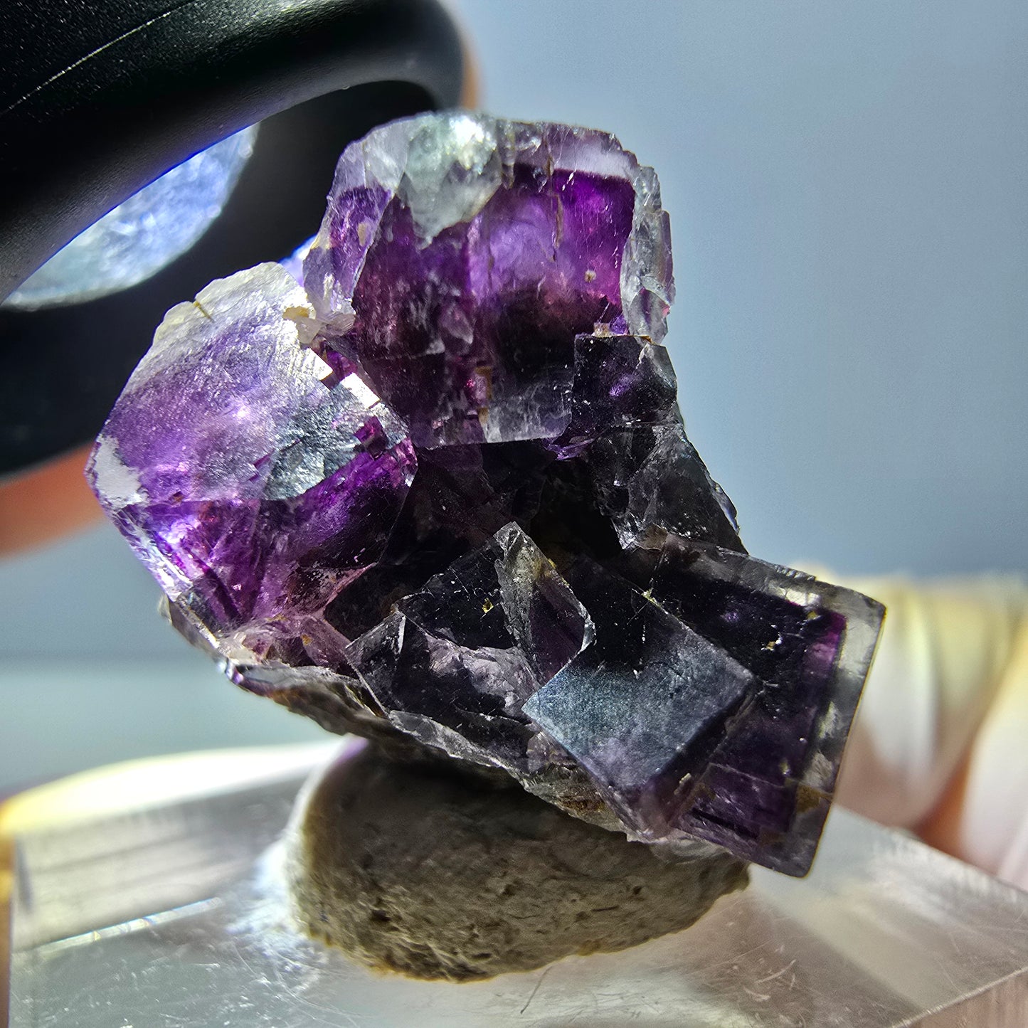 Phantom Fluorit Würfel Stufe, lila Okorusu, Namibia 38*24*20mm