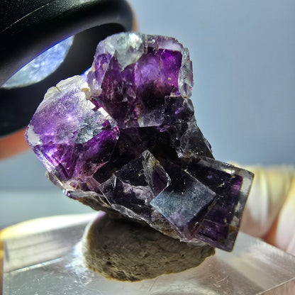 Phantom Fluorit Würfel Stufe, lila Okorusu, Namibia 38*24*20mm