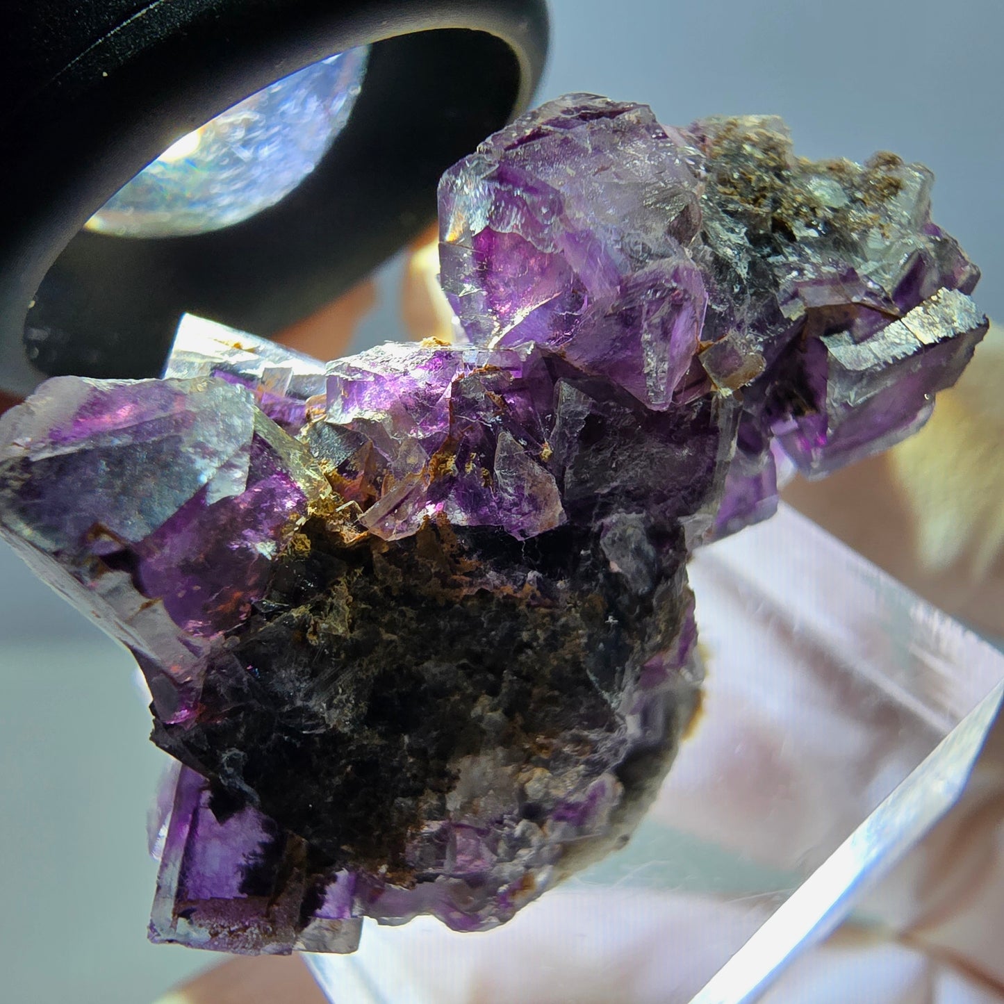 Phantom Fluorit Würfel Stufe, lila Okorusu, Namibia 38*24*20mm