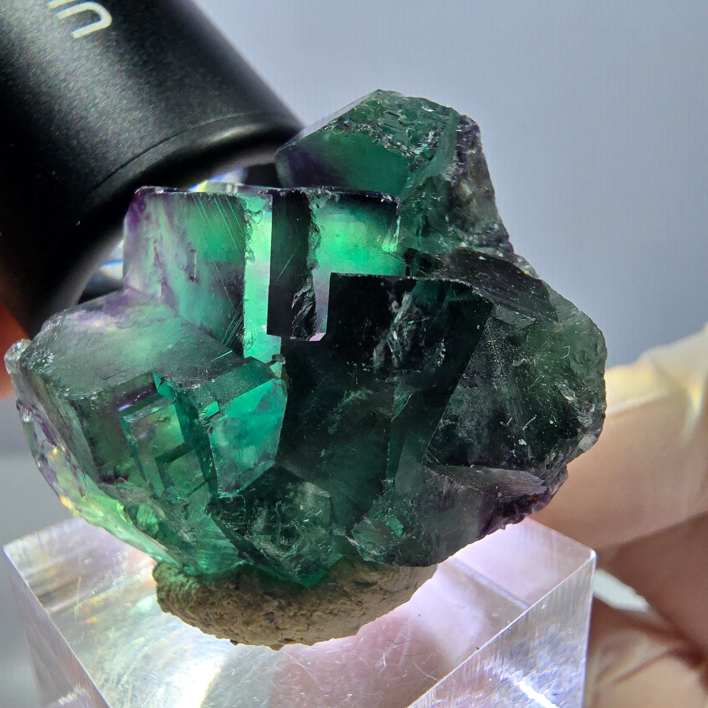 Phantom Fluorit Würfel Stufe, lila grün Okorusu, Namibia 34*29*21mm