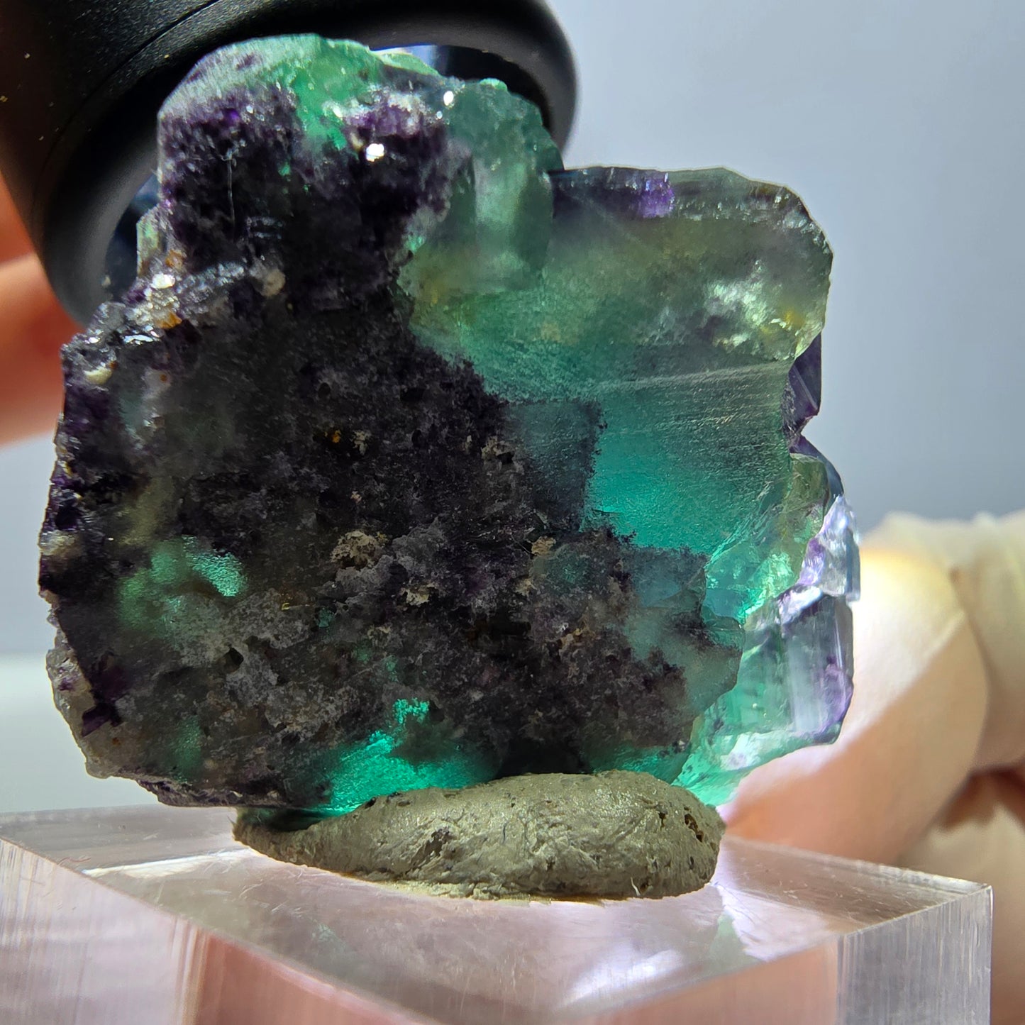 Phantom Fluorit Würfel Stufe, lila grün Okorusu, Namibia 34*29*21mm