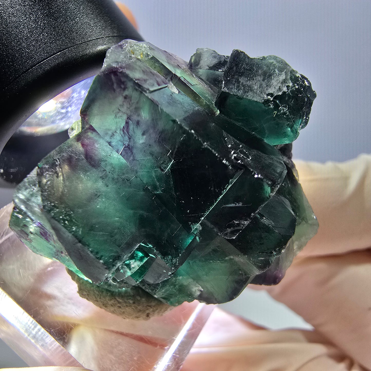 Phantom Fluorit Würfel Stufe, lila grün Okorusu, Namibia 34*29*21mm