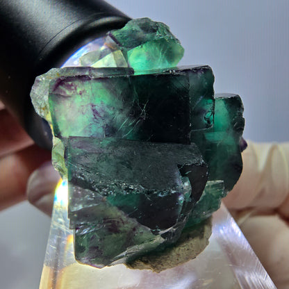 Phantom Fluorit Würfel Stufe, lila grün Okorusu, Namibia 34*29*21mm