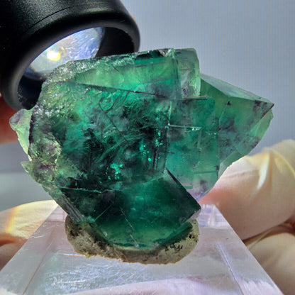 Phantom Fluorit Würfel Stufe, lila grün Okorusu, Namibia 38*32*16mm