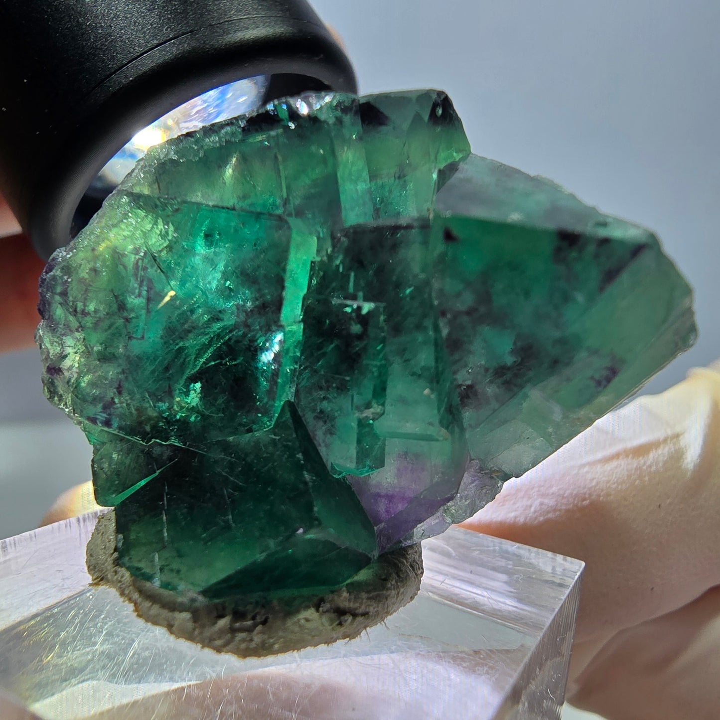 Phantom Fluorit Würfel Stufe, lila grün Okorusu, Namibia 38*32*16mm