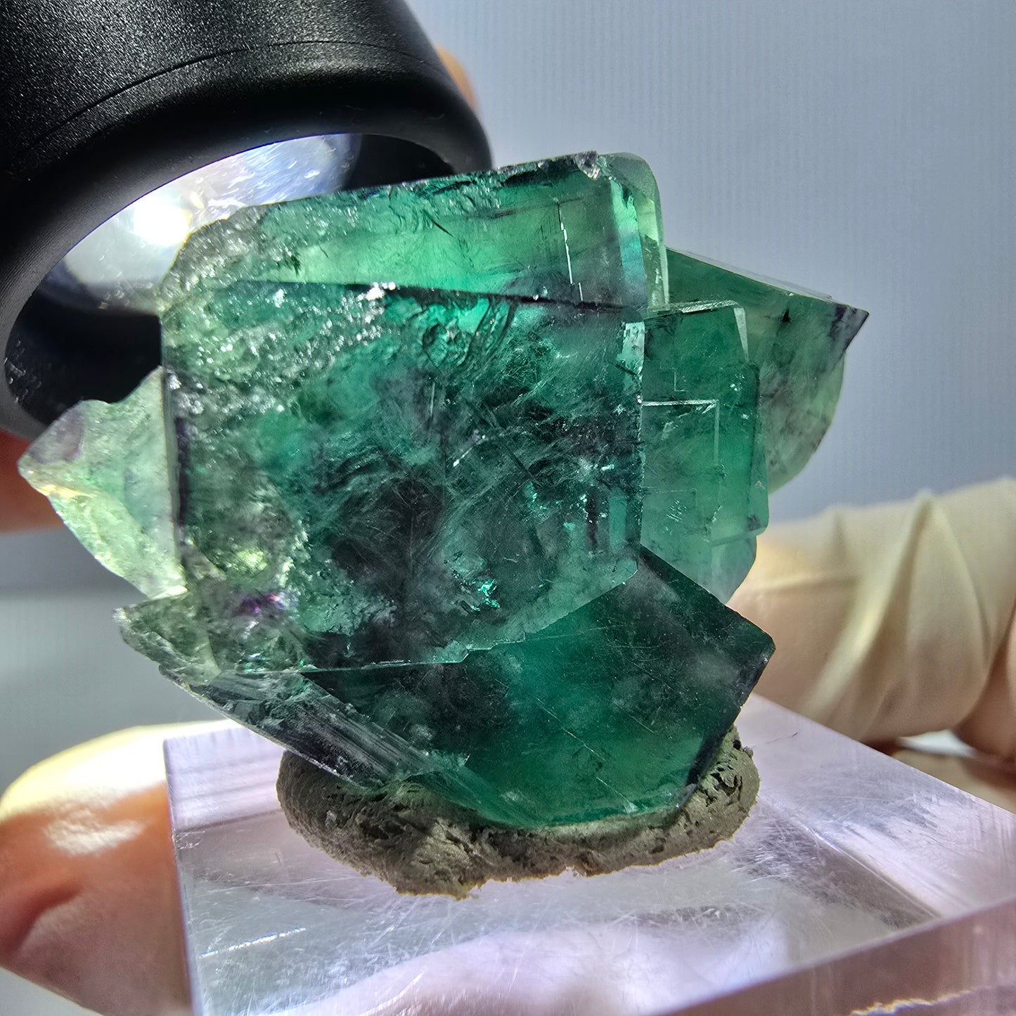 Phantom Fluorit Würfel Stufe, lila grün Okorusu, Namibia 38*32*16mm