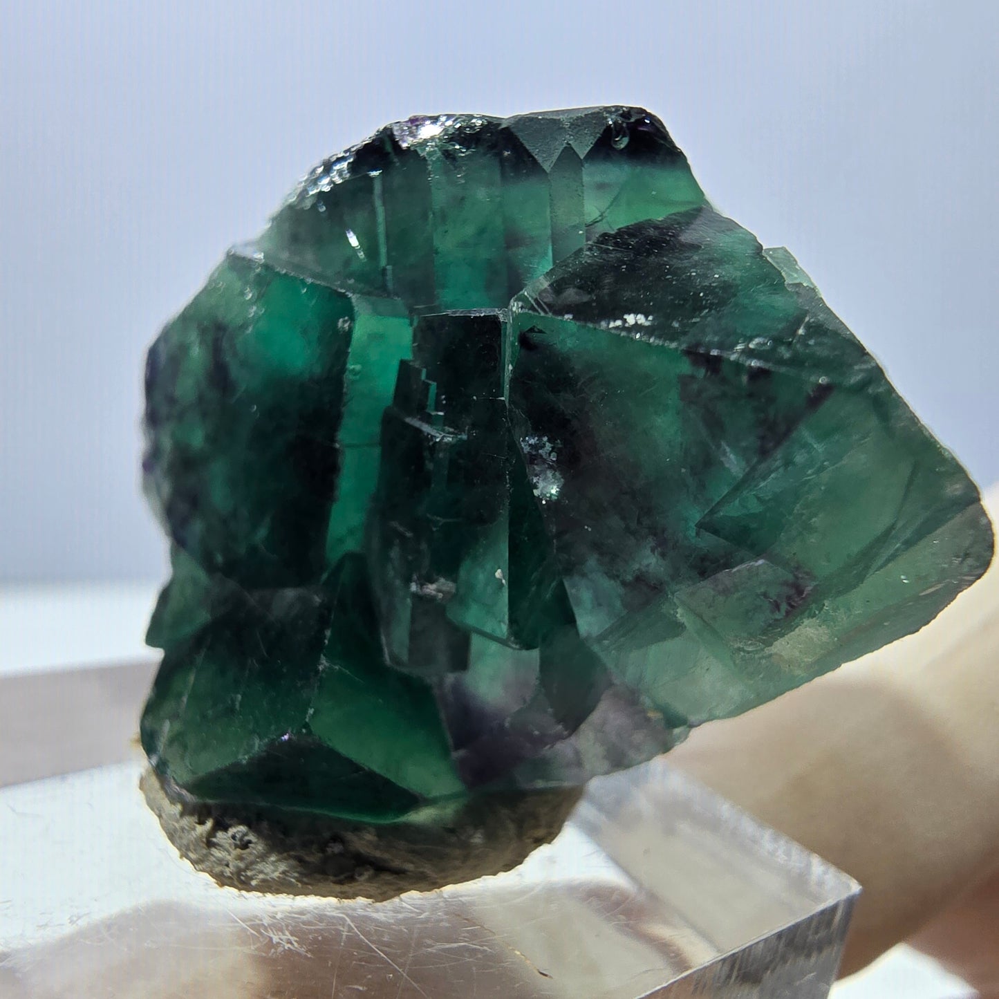 Phantom Fluorit Würfel Stufe, lila grün Okorusu, Namibia 38*32*16mm