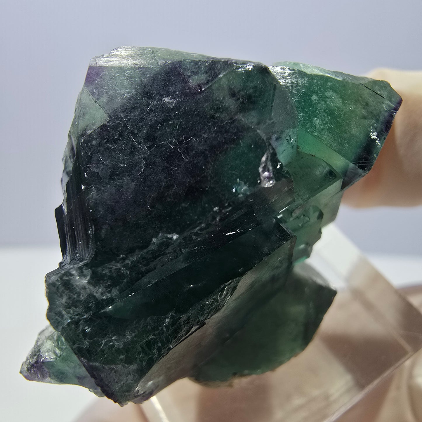 Phantom Fluorit Würfel Stufe, lila grün Okorusu, Namibia 38*32*16mm