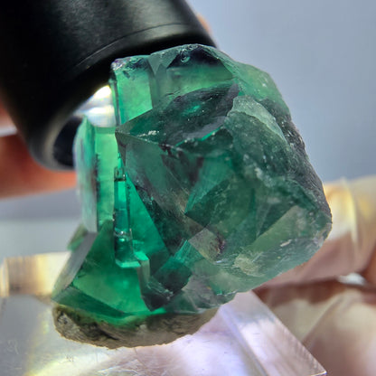 Phantom Fluorit Würfel Stufe, lila grün Okorusu, Namibia 38*32*16mm