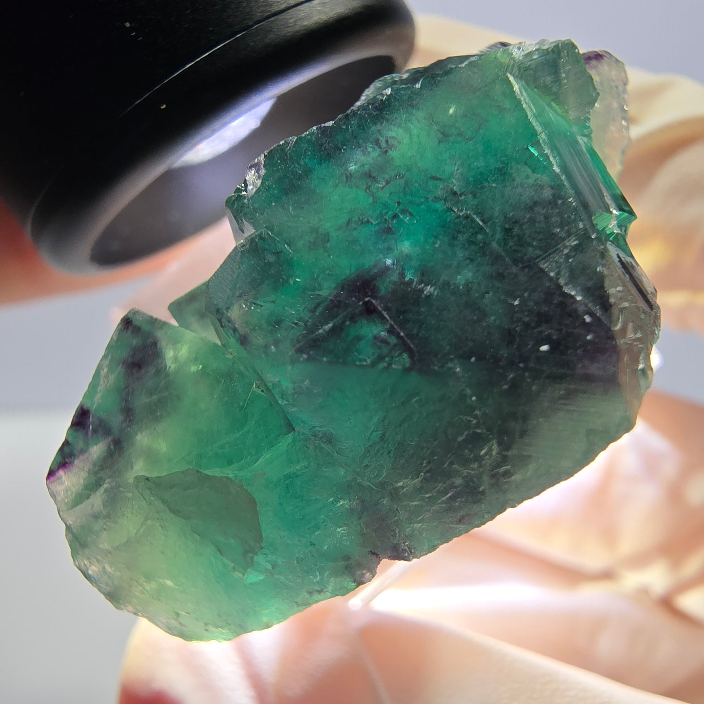 Phantom Fluorit Würfel Stufe, lila grün Okorusu, Namibia 38*32*16mm