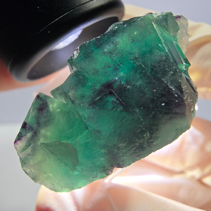Phantom Fluorit Würfel Stufe, lila grün Okorusu, Namibia 38*32*16mm