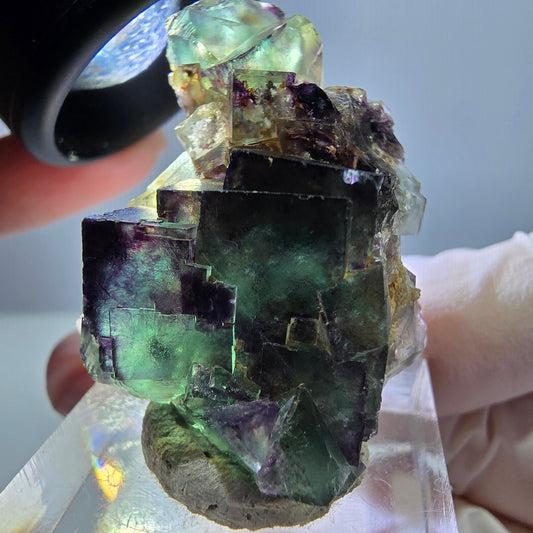 Phantom Fluorit Würfel Stufe, lila grün Okorusu, Namibia 43*29*20mm