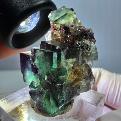 Phantom Fluorit Würfel Stufe, lila grün Okorusu, Namibia 43*29*20mm