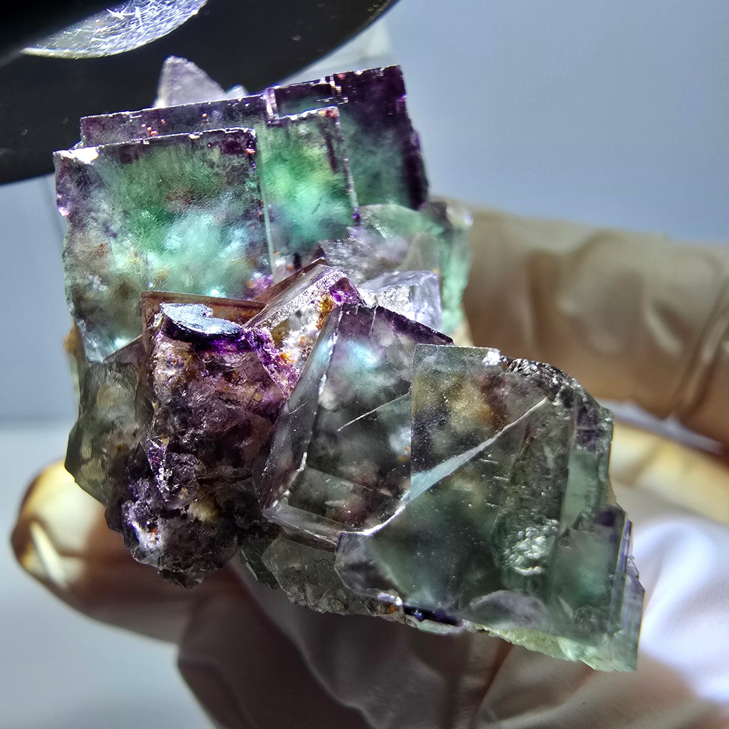 Phantom Fluorit Würfel Stufe, lila grün Okorusu, Namibia 43*29*20mm