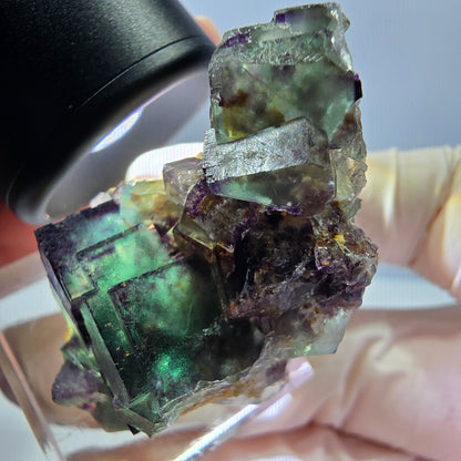 Phantom Fluorit Würfel Stufe, lila grün Okorusu, Namibia 43*29*20mm