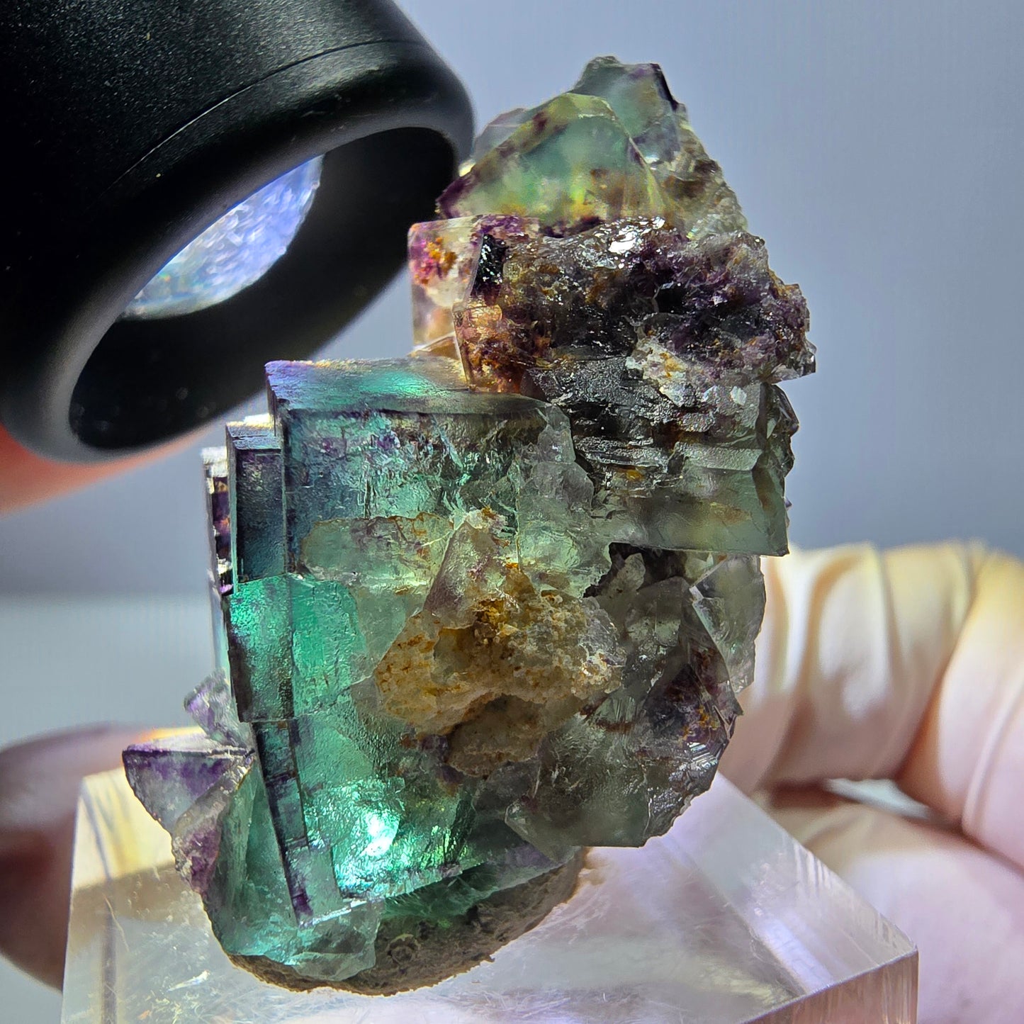 Phantom Fluorit Würfel Stufe, lila grün Okorusu, Namibia 43*29*20mm