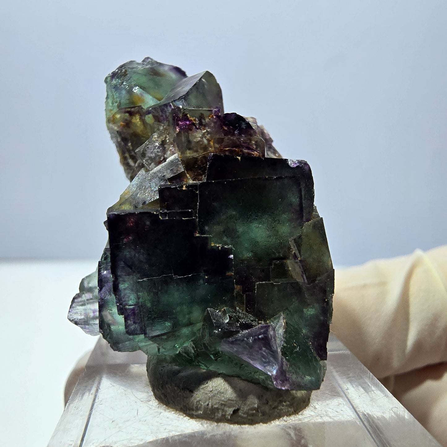 Phantom Fluorit Würfel Stufe, lila grün Okorusu, Namibia 43*29*20mm
