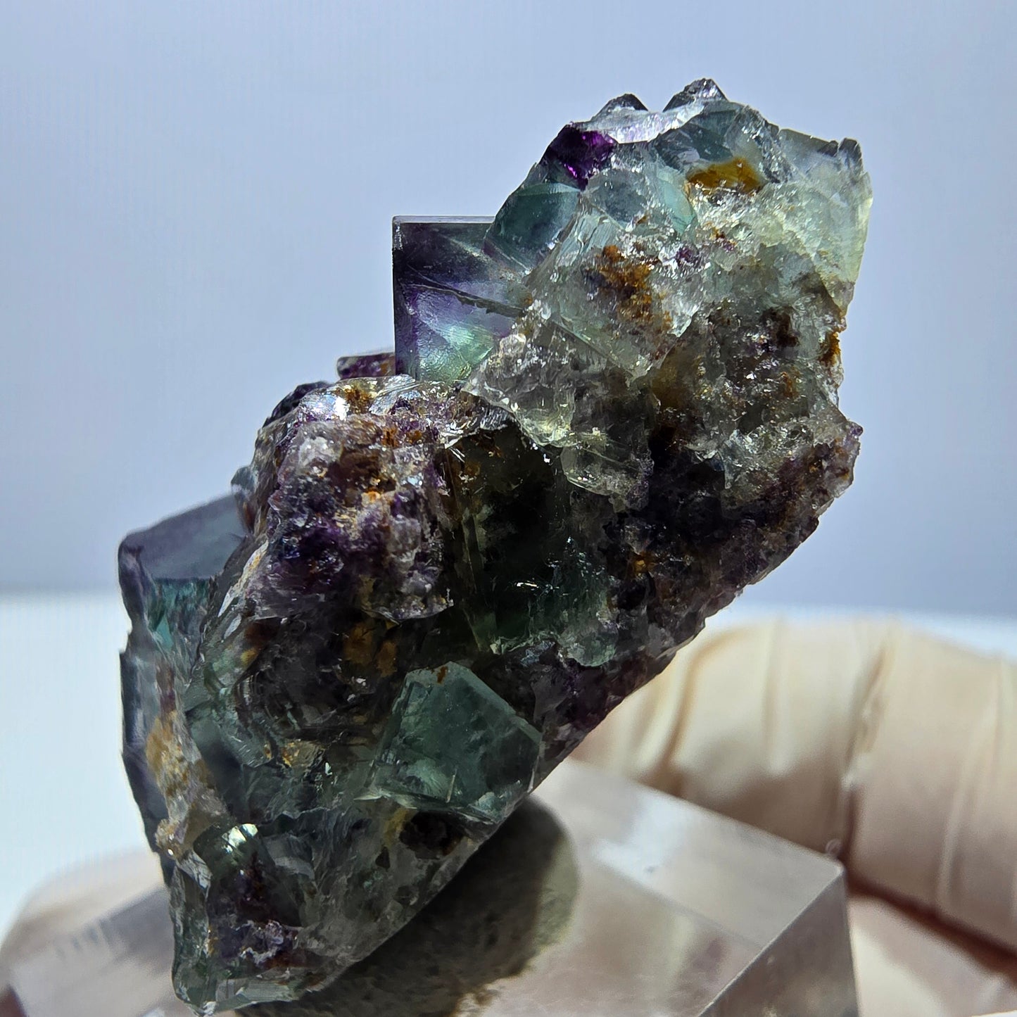 Phantom Fluorit Würfel Stufe, lila grün Okorusu, Namibia 43*29*20mm