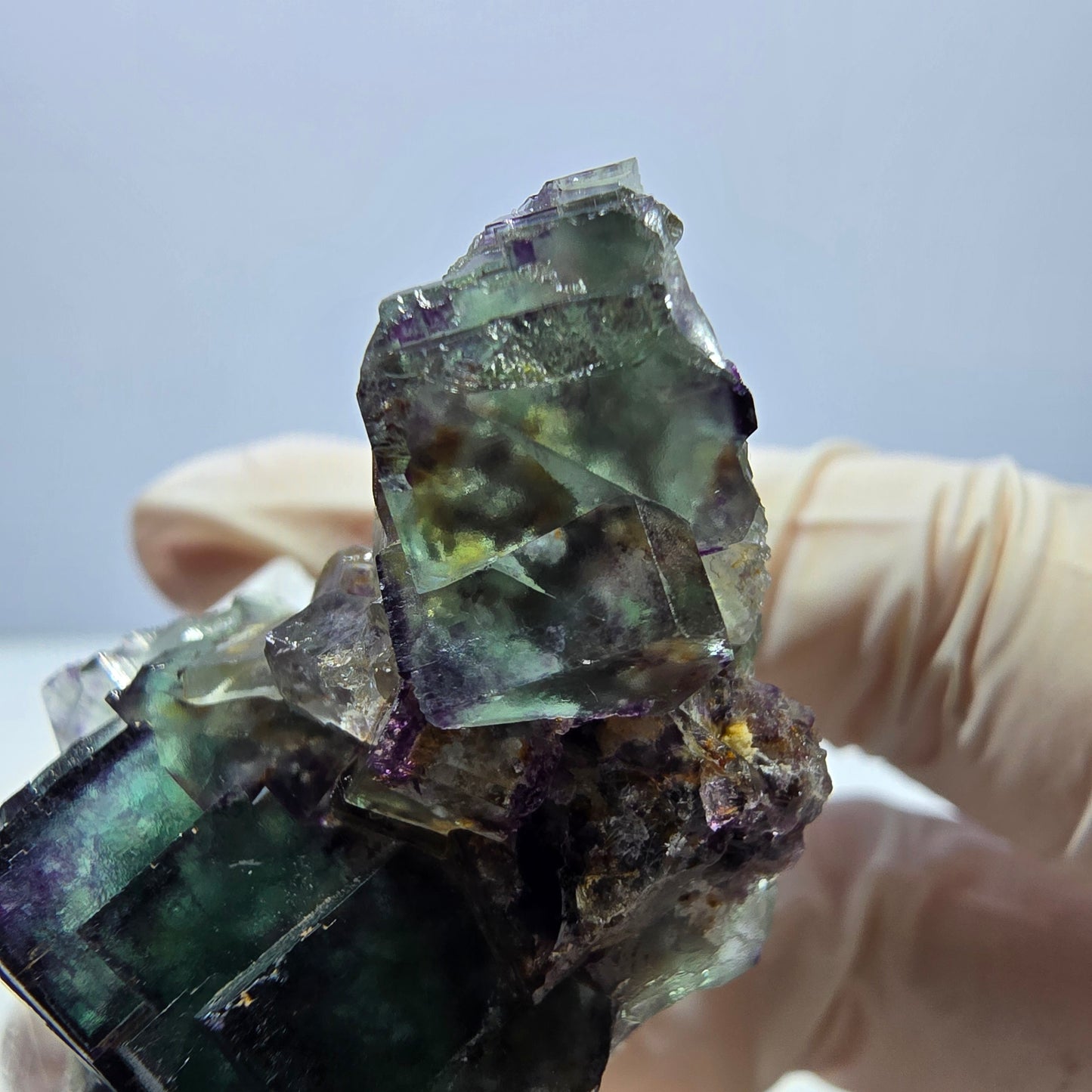Phantom Fluorit Würfel Stufe, lila grün Okorusu, Namibia 43*29*20mm