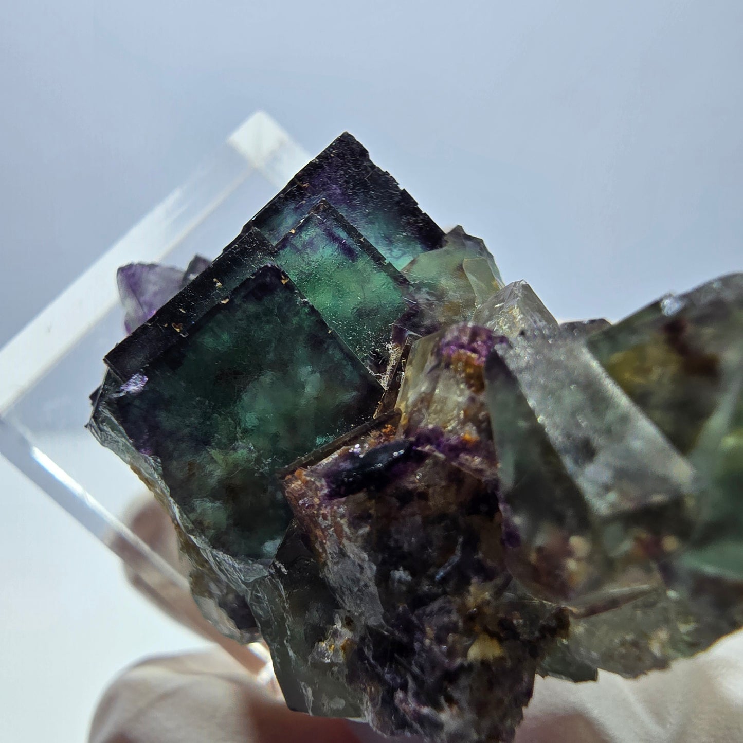 Phantom Fluorit Würfel Stufe, lila grün Okorusu, Namibia 43*29*20mm
