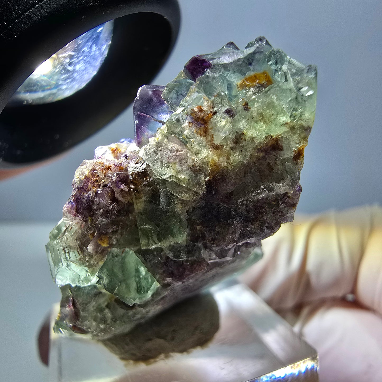Phantom Fluorit Würfel Stufe, lila grün Okorusu, Namibia 43*29*20mm