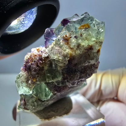 Phantom Fluorit Würfel Stufe, lila grün Okorusu, Namibia 43*29*20mm