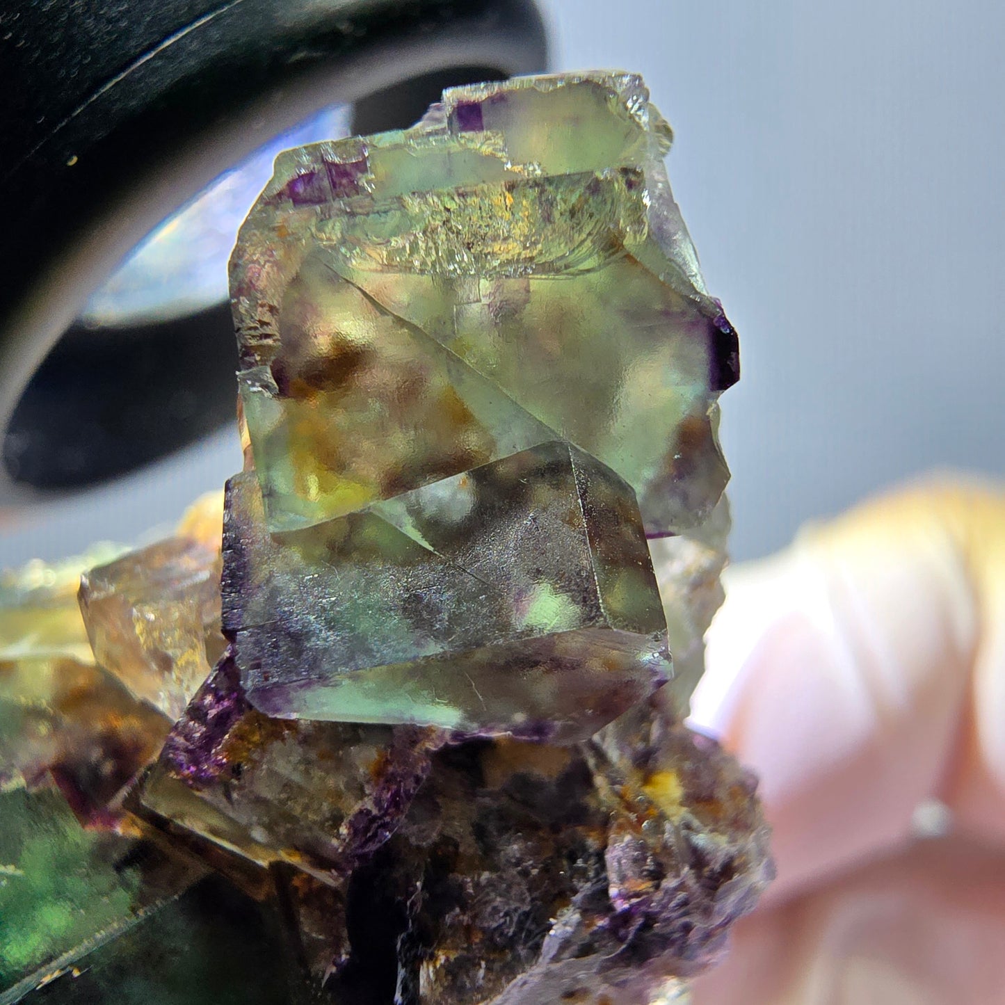 Phantom Fluorit Würfel Stufe, lila grün Okorusu, Namibia 43*29*20mm