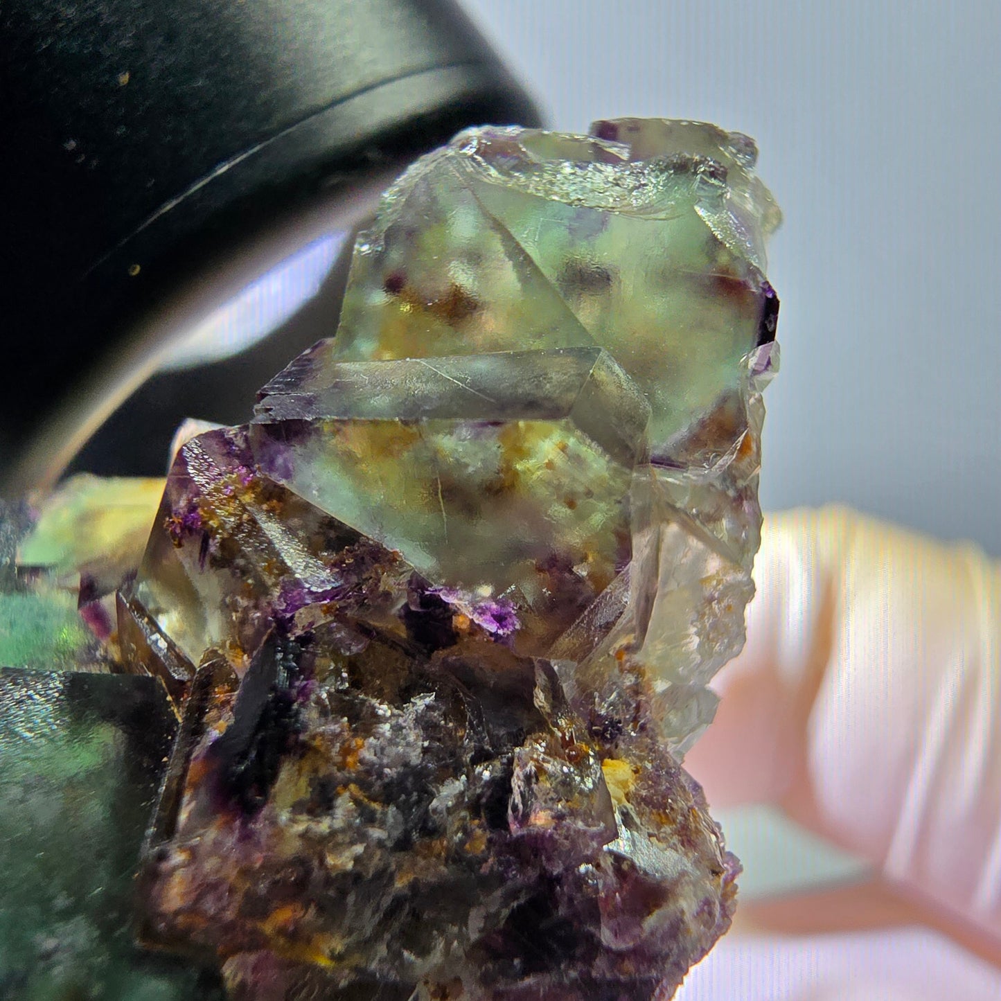 Phantom Fluorit Würfel Stufe, lila grün Okorusu, Namibia 43*29*20mm