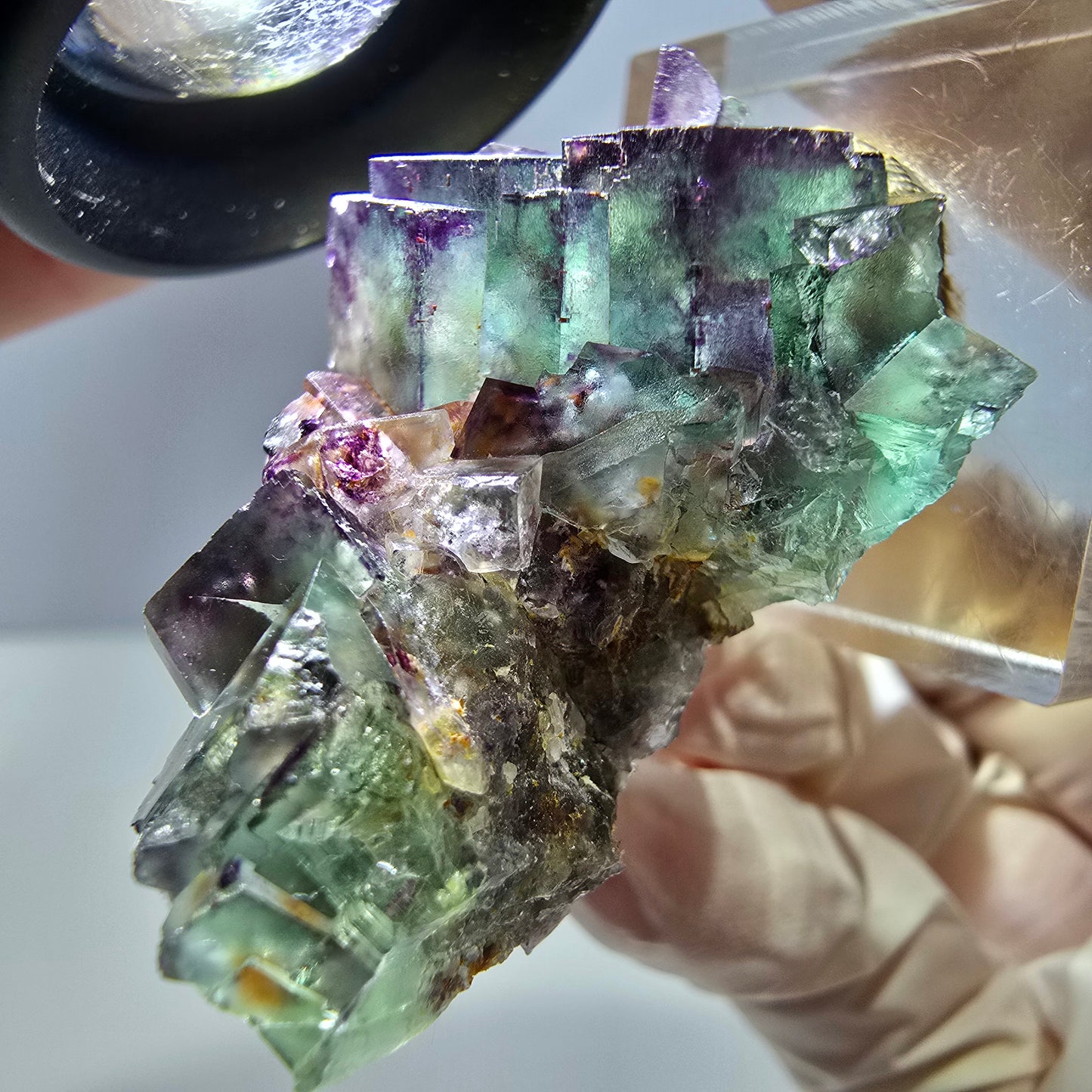 Phantom Fluorit Würfel Stufe, lila grün Okorusu, Namibia 43*29*20mm