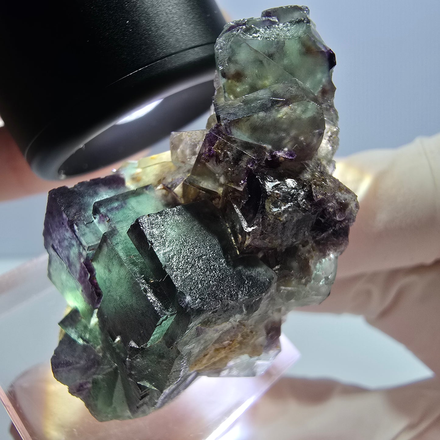 Phantom Fluorit Würfel Stufe, lila grün Okorusu, Namibia 43*29*20mm