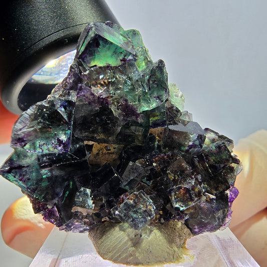 Phantom Fluorit Würfel Stufe, lila grün Okorusu, Namibia 36*35*21mm