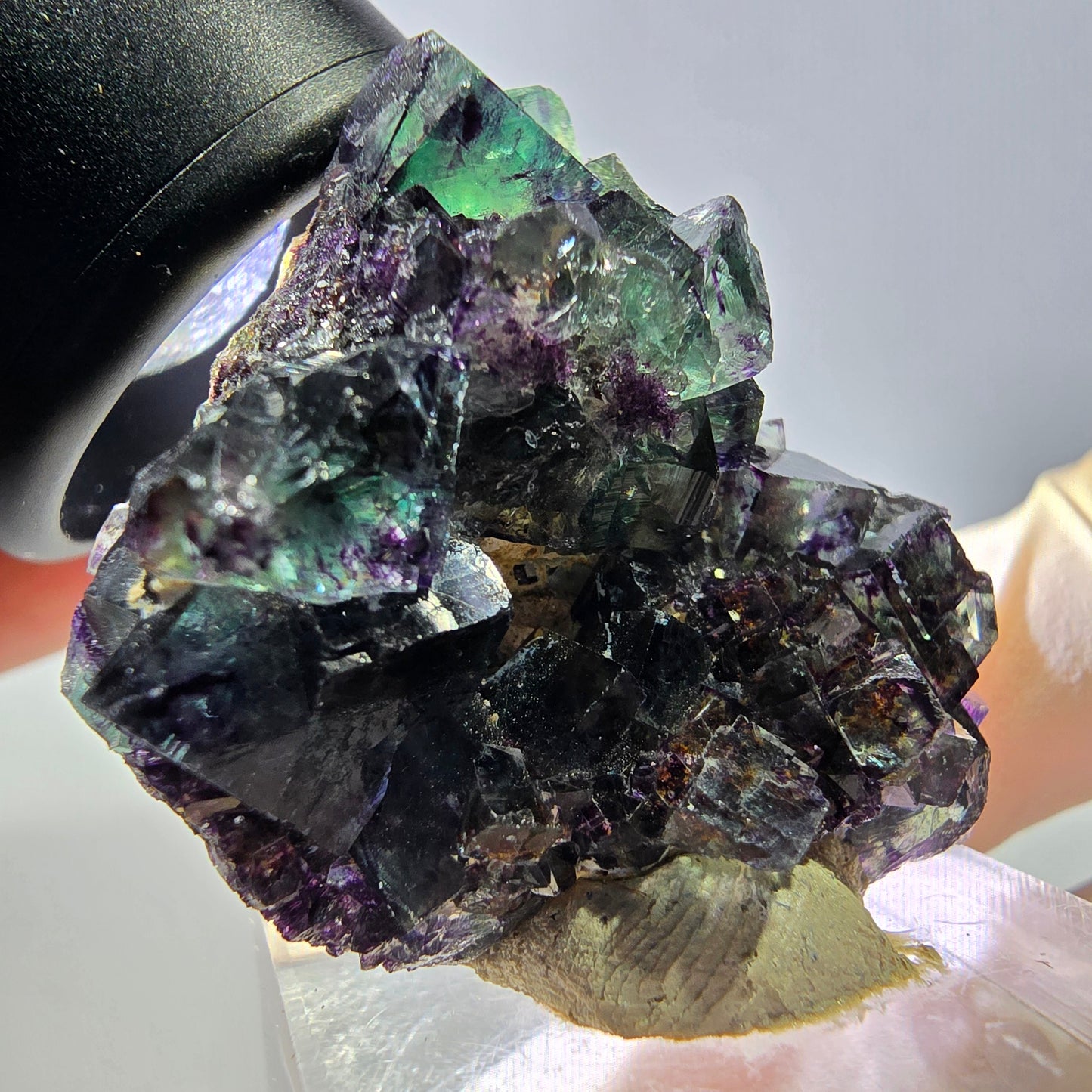 Phantom Fluorit Würfel Stufe, lila grün Okorusu, Namibia 36*35*21mm