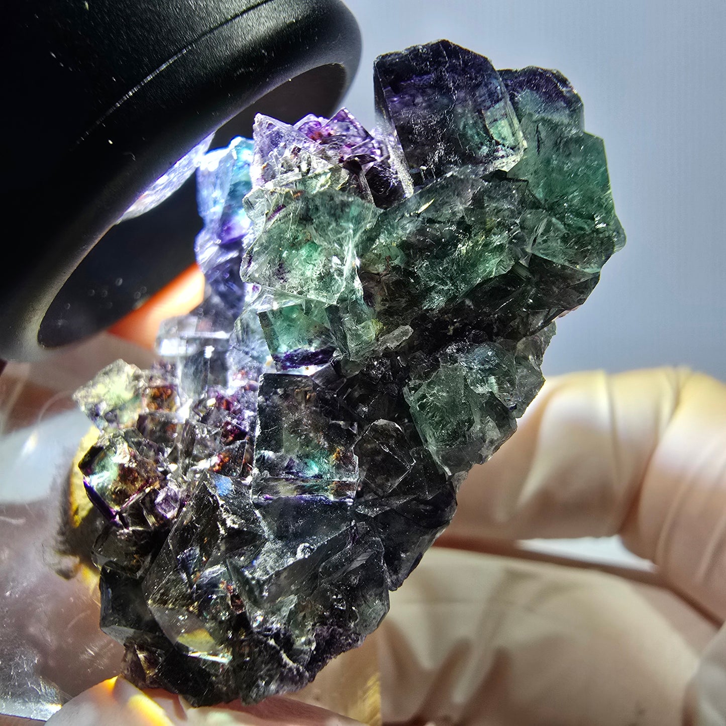 Phantom Fluorit Würfel Stufe, lila grün Okorusu, Namibia 36*35*21mm