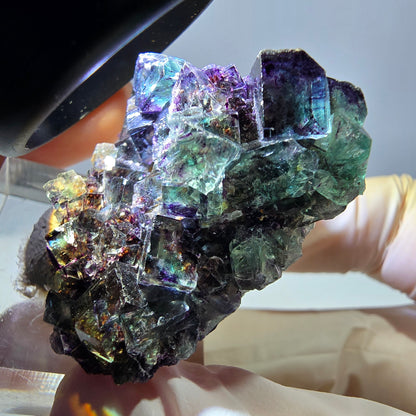 Phantom Fluorit Würfel Stufe, lila grün Okorusu, Namibia 36*35*21mm