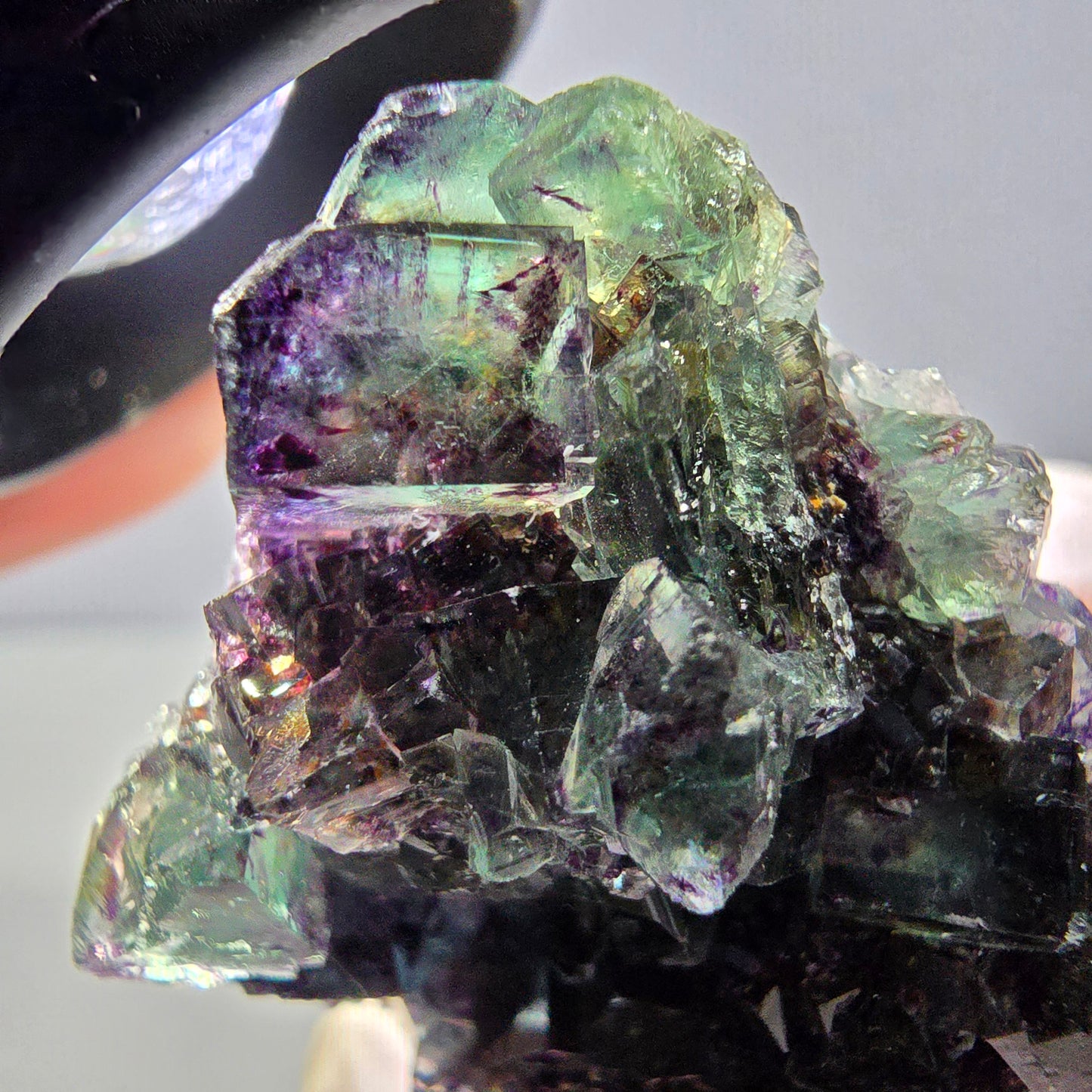 Phantom Fluorit Würfel Stufe, lila grün Okorusu, Namibia 36*35*21mm