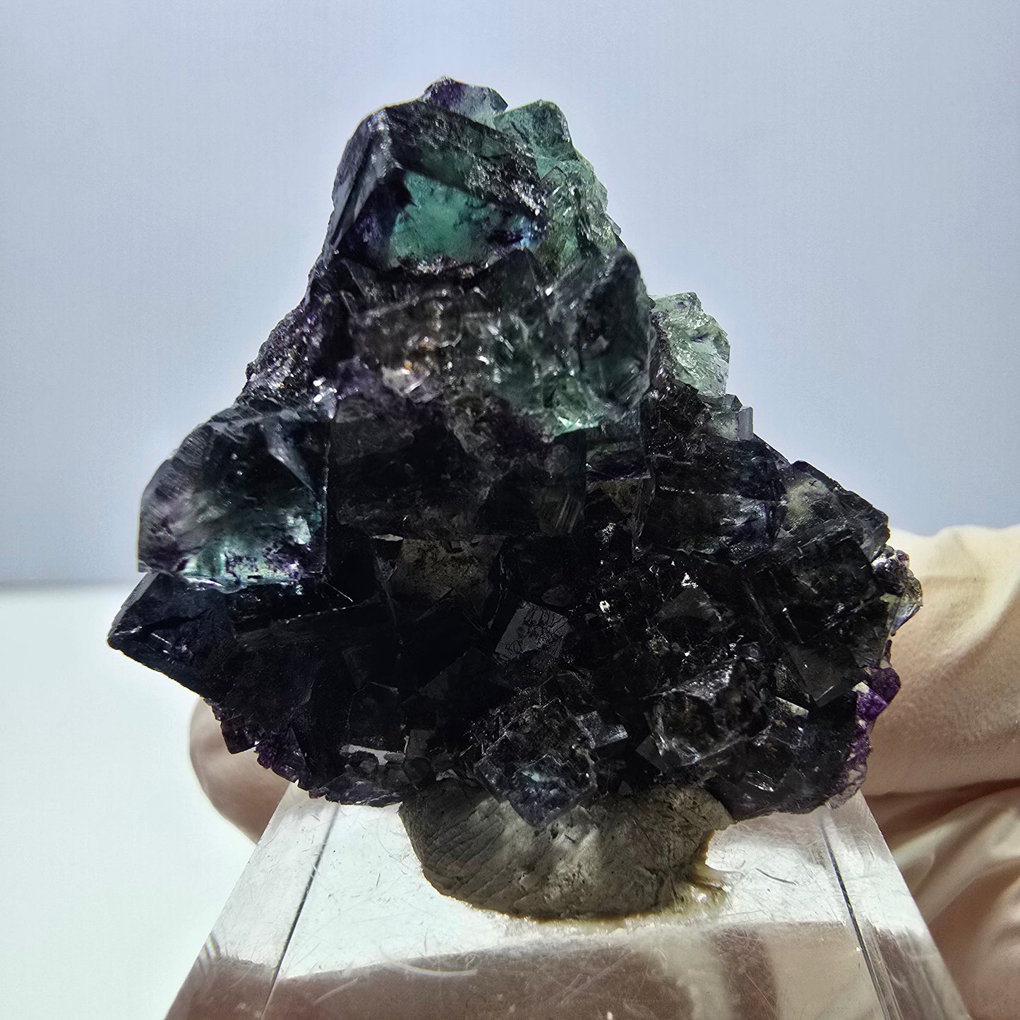 Phantom Fluorit Würfel Stufe, lila grün Okorusu, Namibia 36*35*21mm