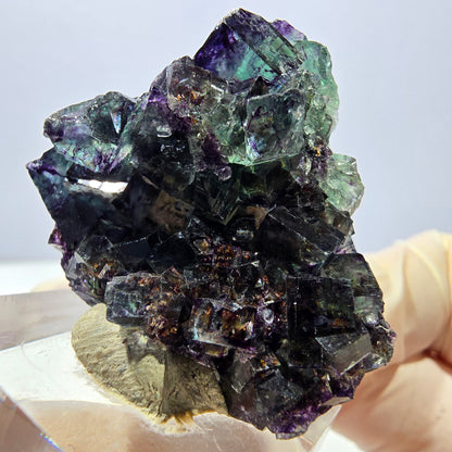 Phantom Fluorit Würfel Stufe, lila grün Okorusu, Namibia 36*35*21mm